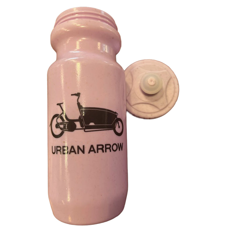 Load image into Gallery viewer, Urban Arrow Pink w/Tan Specs Water Bottle Black Urban Arrow Logo