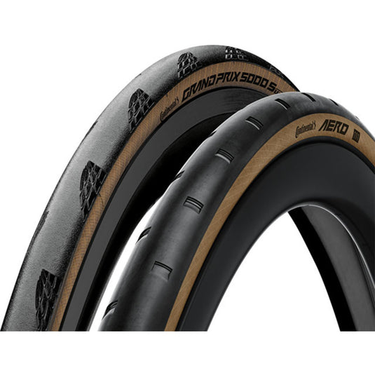 Continental Tour de France Tire Set - Aero 111 700 x 29 Front / Grand Prix 5000 S TR 700 x 30 Rear, Tubeless, Folding, Black/Transparent