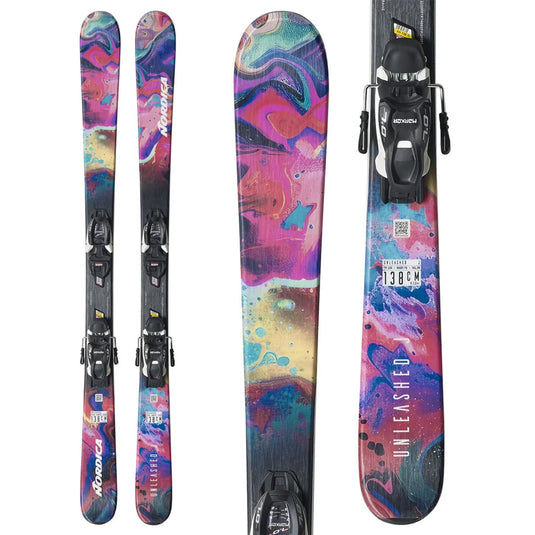 Nordica Kids' Unleashed J Skis w/Jr 4.5 FDT WB Bindings 2027