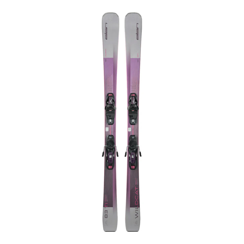 Load image into Gallery viewer, Elan Women's Wildcat 83 Ti Skis w/EL 9.0 GW Shift B85 Black/Purple Bindings 2027

