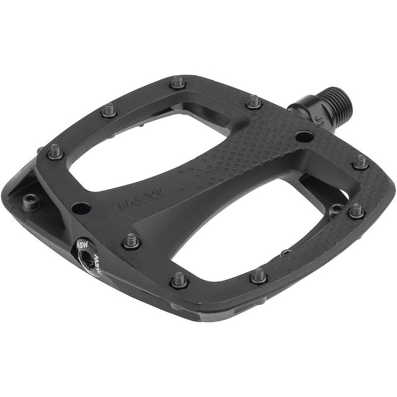 Load image into Gallery viewer, MSW Thump Pedals with Replaceable Pins - Platform, Composite, 9/16", Black
