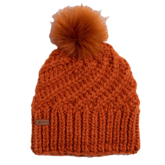 Coal Women's The Maizy Knit Faux Fur Pom Beanie