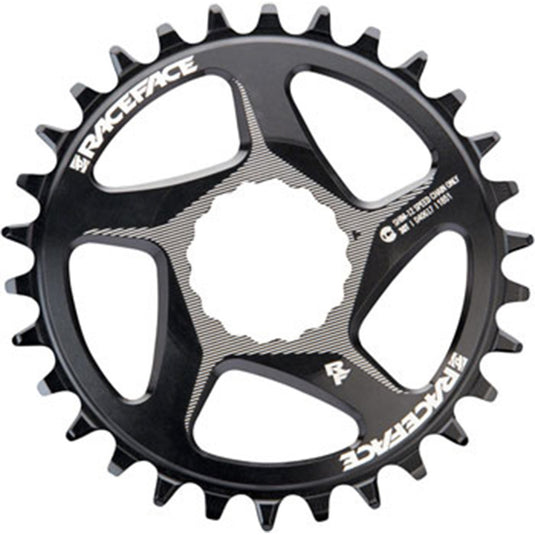 RaceFace Narrow Wide Direct Mount CINCH Aluminum Chainring - for Shimano 12-Speed, requires Hyperglide+ compatible chain, 30t, Black