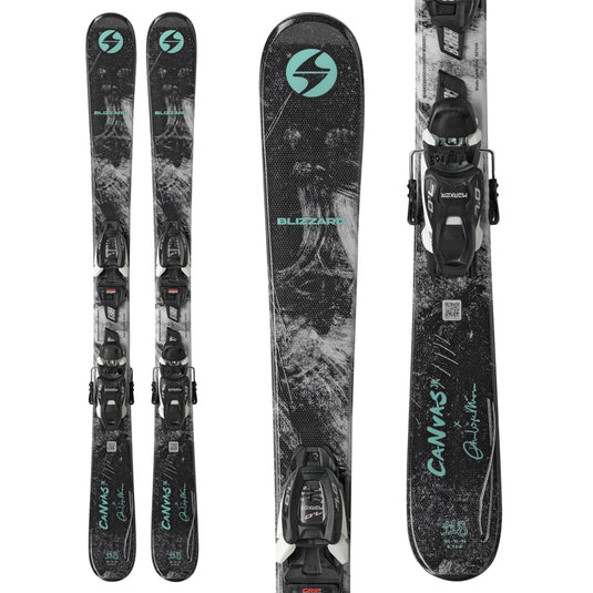 Blizzard Kid's Canvas Jr Skis w/FDT Jr 7.0 Black/White Bindings 2027