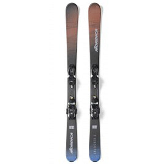 Nordica Kids' Unleashed J Skis w/Jr 7.0 FDT 85mm BK/WH Bindings 2024