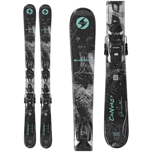 Blizzard Kid's Canvas Jr Skis w/FDT Jr 4.5 Black/White Bindings 2027