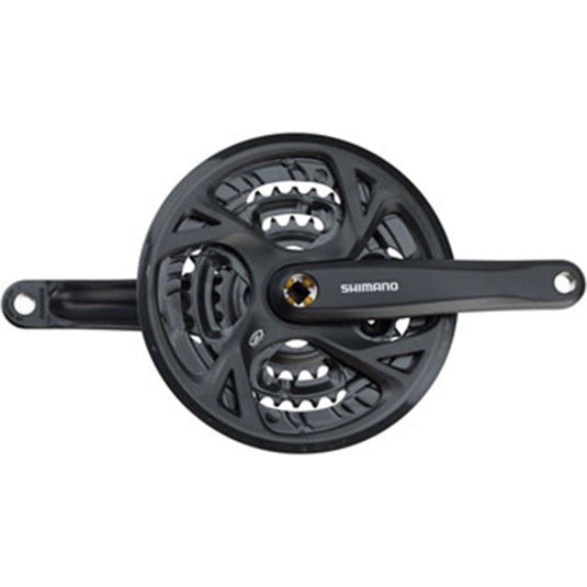 Shimano Altus FC-M371 Crankset - 170mm, 9-Speed, 48/36/26t, Riveted, Square Taper JIS Spindle Interface, Black