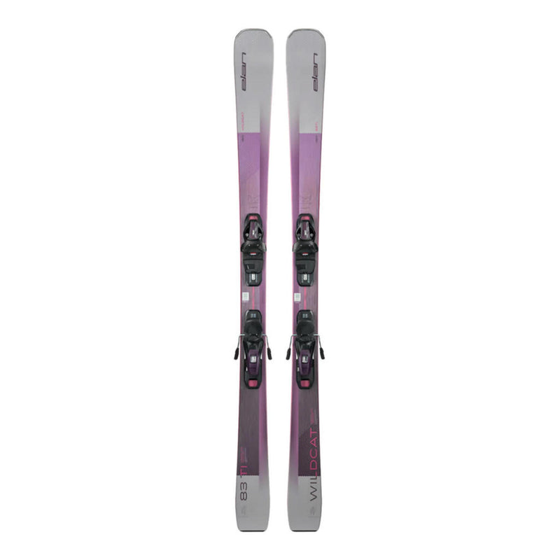 Load image into Gallery viewer, Elan Women's Wildcat 83 Ti Skis w/EL 9.0 GW Shift B85 Black/Purple Bindings 2027
