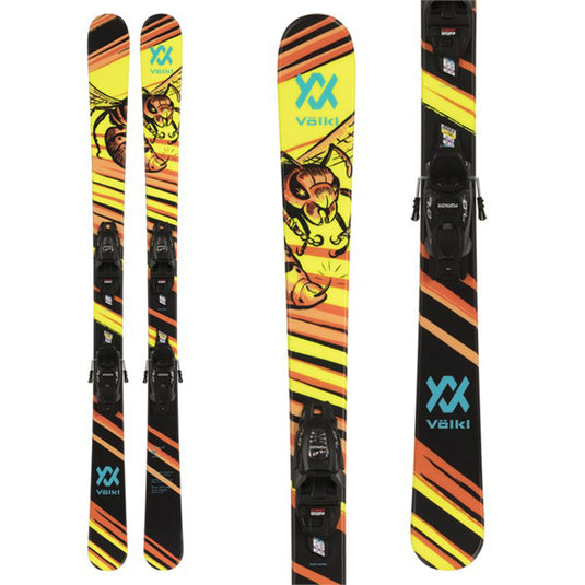 Volkl Kids' Revolt Jr Wasp Skis w/4.5 Vmotion Jr Black/Anthracite Bindings 2024