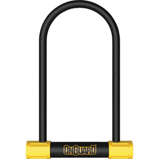 OnGuard BullDog Series U-Lock - 4.5 x 9", Keyed, Black/Yellow, Includes bracket