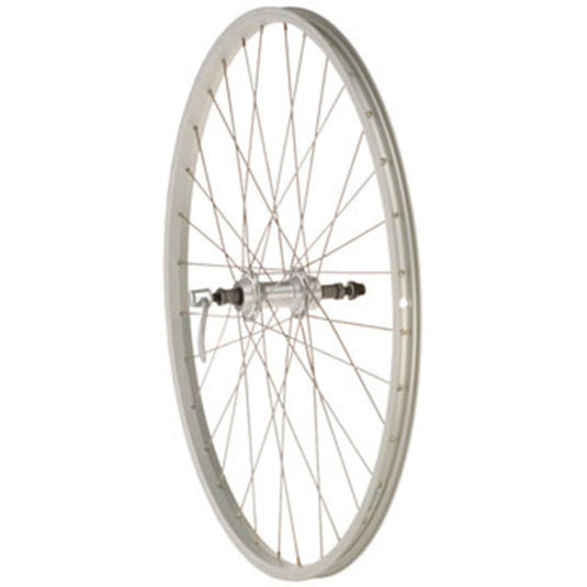 Quality Wheels Value Single Wall Series Rear Wheel - 26", QR x 135mm, Rim Brake, Freewheel, Silver, Clincher, 36H